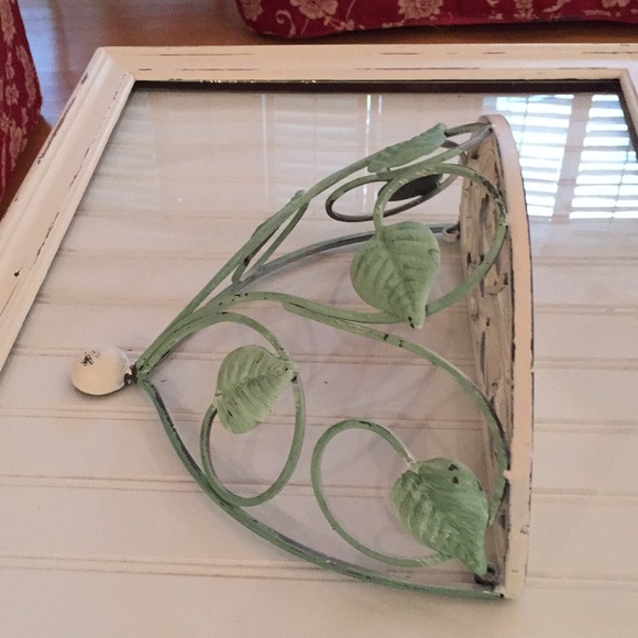 Decorative Metal Distressed Half Moon Shelf - Picture 3 of 9